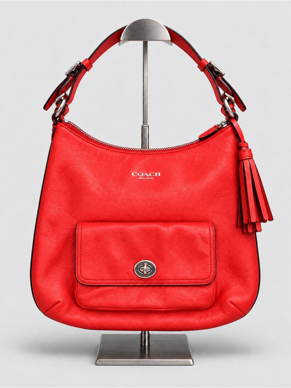 Coach Courtenay Legacy Leather Hobo Bag Coral Red Style #22381